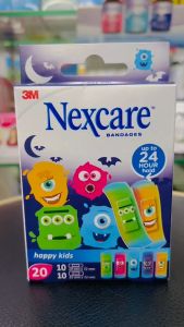 3M Nexcare Bandages Happy Kids 20 Pcs. พลาสเตอร์เยื่อกระดาษ ลายมอนเตอร์ 20 ชิ้น/กล่อง