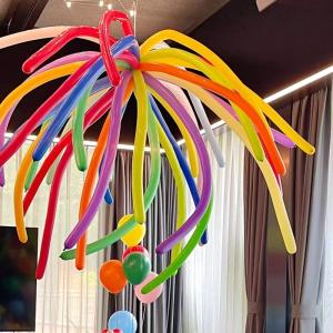 Creative Scene Decoration Balloons Firework Design Birthday Party Decor New Year Atmosphere Photo Prop Dopaamine Color Scheme