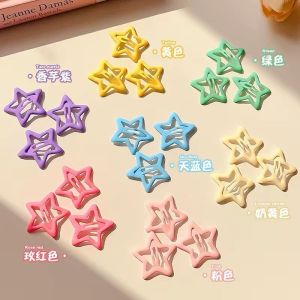 Adult Star Hair Clip Sweet Colorful Five-pointed Hair Accessories Womens Bangs Side Hair Card Alloy Silver Gold Plated