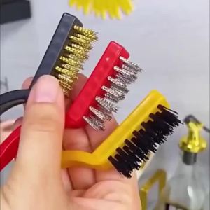 3-Piece Kitchen Cleaning Brush Set Suitable for Stovetops Range Hoods and Bathrooms with Soft Medium and Stiff Bristles