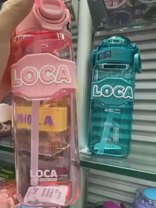 BOTOL MINUM ANAK SEKOLAH TEMPAT AIR MINUM LOCA ADA SEDOTAN DAN HANDLE ANTI BOCOR 850ML 6123 NEW