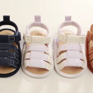 Summer New Newborn Baptist Shoes Simple And Fashionable White Sandals Baby Anti Slip Rubber Sole Breathable Walking Shoes