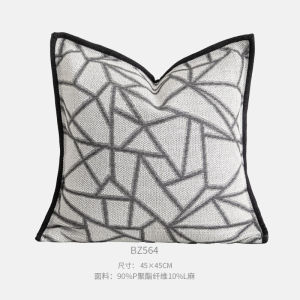 ชุดผ้าคลุมเตียงสไตล์จีนใหม่ 11 ชิ้น ผ้าฝ้ายลินินสีเทา ผ้าคลุมเตียงโรงแรม ผ้าคลุมท้ายเตียง หมอนอุปกรณ์เสริม ชุดผ้าคลุมเตียง