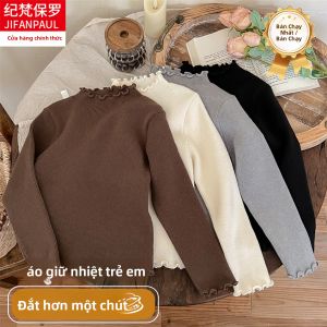JIFANPAUL | Pure Color Half-High Neck Warm Knit Sweater for Girls