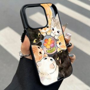 AKABEILA | Cute Little Kitten Magnetic Phone Case For iPhone 15 Case iPhone 17 Pro Max Air 16 14 11 12 13 15 Pro Max Clear Bumper Cover