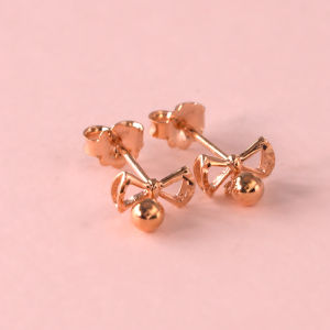 Chow Sang Sang Minty Collection 18K Rose Gold Ribbon Earrings 92795E