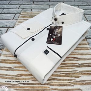 Kemeja Pria Lengan Panjang Cassual Oxsport List Simple