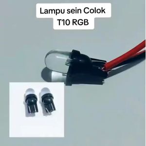 Lampu LED Sein Senja Colok T10 7 Multi Warna RGB Bulb Kedip Flashing Motor Sen Universal Honda Yamaha Suzuki Pcx Aerox Scoopy Lexi DLL