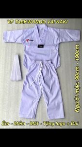 Võ Phục TAEKWONDO vải kaki dày mềm êm thấm mồ hôi tốt có full size cho mọi lứa tuổi