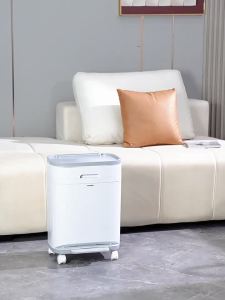 Dual Compartment Trash Can Wet & Dry Separation Large High Capacity Foot Pedal Lid Japanese Style