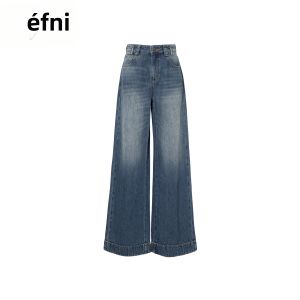 Eifini | Quần Jeans Chân Rộng Cuffs Lật