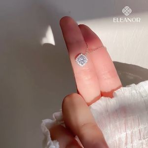 Dây chuyền nữ bạc 925 Eleanor Accessories vòng cổ mặt vuông đính đá phụ kiện trang sức 5369