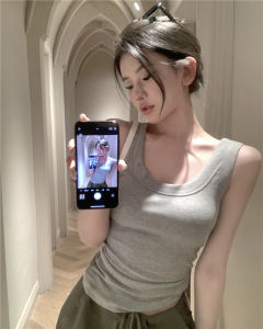 ไหล่ สายคล้อง เสื้อกั๊ก ผู้หญิง ฤดูร้อน สีบริสุทธิ์ สลิมฟิต คอยูไม่มีแขนทํางาน เสื้อท่อนบน ผ้าฝ้าย 90% วัสดุอื่นๆ 10%