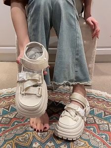 Sepatu Wanita Hak Tinggi Tebal Velcro Straps Casual Fashion Wanita Premium YS 939