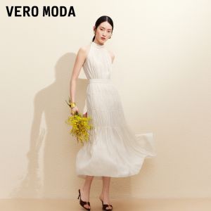 Vero Moda | Layered Ruffle Halter Sleeveless Long Summer Dress