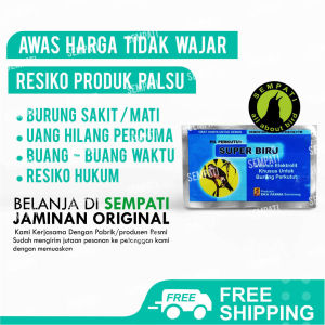SEMPATI Pil Perkutut Super Biru Eka Farma Super Biru Pil Jamu Burung Perkutut Isi 12 Kapsul Vitamin Elektrolit Perkutut Puter Derkuku Gacor SPRBIRU
