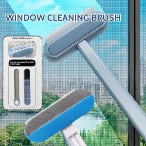 4 IN 1 Glass Cleaning Brush Mosquito Net Cleaning Brushes Window Cleaner Scraper Double-Sided Use