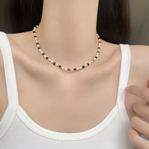 Tiger Eye Stone Double Layered Necklace for Women Luxury Minimalist Clavicle Chain Sweater Chain Fresh out New Popular Neck Chain