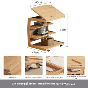 DONGMU | Bàn Đỡ Giường Sáng Tạo Từ Gỗ Nguyên Khối Có Thể Di Chuyển