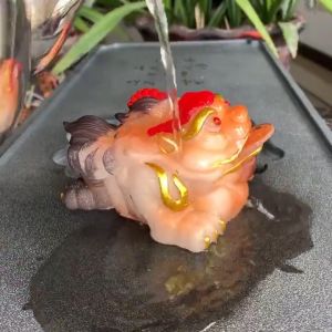 Thiềm Thừ Ngậm Tiền Đổi Màu Tài Lộc - Cóc Tài Lộc - Size Lớn 14cm