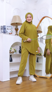 Baju olahraga set hoodie baju legging jersey premium cocok senam zumba lari yoga