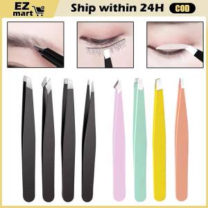 Eyebrow Tweezer Stainless Steel Hair Beauty Fine Hairs Puller Slanted Eye Brow Clips Tweezers Removal Makeup Tools Eye Brow Trimmer Anti-static Eyelash Extension