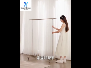 ราวแขวนผ้าสแตนเลสเสาเดี่ยว ราวแขวนผ้าสองเสา ราวแขวนผ้ามีล้อเคลื่อนย้ายได้ แข็งแรง รองรับน้ำหนักได้ถึง 50 ปอนด์