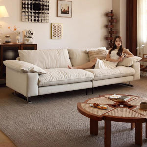 SHENGNIWEIER | Ghế Sofa Ba Người Mềm Mại Từ Vải Bông Linen Có Thể Tháo Rời