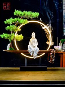 New Chinese Zen Style Ceramic Buddha Statue Ornaments Home Decorative Pieces Housewarming Decor Handmade Craft