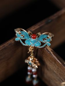 Hairpin New Chinese Style Cold U-Shaped Small Size Butterfly Hairpin Antique Hair Accessories Cheongsam Horse-Face Skirt Accessories Headdress