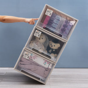 Multi-Layer Drawer Style Clothing Storage Box Transparent Plastic Organizer Cabinet for Home Use Wardrobe Clothing Sorting