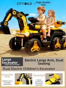 YUEZHANJINGDU | Electric Remote Control Excavator Toy Car For Kids Twin Seating