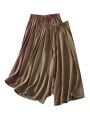 Lightweight Ice Silk Ramie High Waist Straight Leg Wide Leg Culottes. 