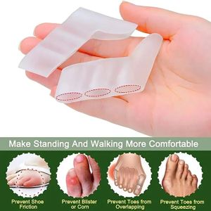 SRIEI 1Pair Silicone Toe Separator Three hole Little Overlapping Toes Bunion Blister Pain Relief Toe Straightener Protector