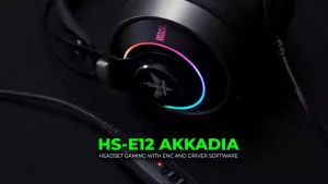 Headset Headphone Gaming USB 7.1 ENC Feature RGB Light Akkadia HSE12 Surround Audio Headset
