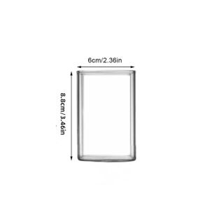 Cốc Trà Sữa Thủy Tinh Vuông Borosilicate Cao Trong Suốt Thân Thiện Với Môi Trường Cho Đồ Uống Lạnh Nước Bia Cà Phê - Kích Cỡ 250/350/450ML