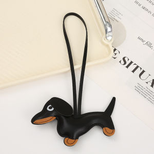 【♡Lovely girls house♡】จี้กระเป๋าน่ารักพวงกุญแจหนังรูปสุนัขและสุนัขน่ารัก