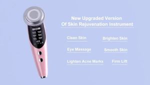 EMS Facial Massager LED Light Therapy Sonic Vibration Wrinkle Removal Skin Firming Whitening Heating Skin Care Beauty Instrument