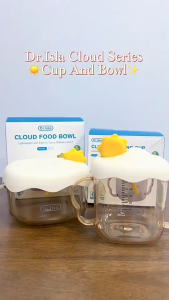 Dr.isla ถ้วยน้ำเด็ก 240ML ถ้วยน้ำเมฆ PPSU เกรดอาหารน่ารักสามารถทำความเย็นและไมโครเวฟทำความร้อนด้วยที่จับสองตัว เป็นเวลา 6 เดือนขึ้นไป WC33 earlybird