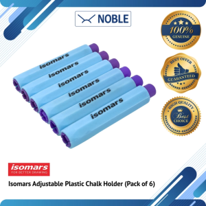 Isomars Adjustable Plastic Chalk Holder (Pack of 6) | Anti-Break | Safe for Kids & Teachers