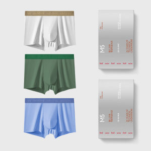 MiiOW | กางเกงบ็อกเซอร์ชายทรงเอวกลางผ้าโมดอลระบายอากาศได้ดีไซน์เรียบง่ายสำหรับฤดูร้อนปี 2024 กางเกงบ็อกเซอร์ทรงเอวกลางสำหรับผู้ชาย