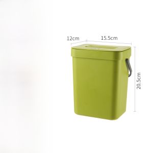 Wall-Mounted Small Trash Can Kitchen Bathroom Waste Paper Bin Home Use Covered Stick-On Style Long Cylinder Plastic Garbage Can