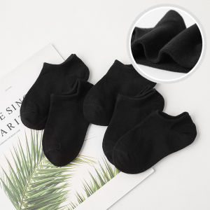 5 Pairs/Lot Children Socks Boy Girl Baby Cotton Fashion Pure Black White Gray For Summer New 1-12 Years Kids Teens Student Socks
