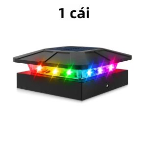 NEWSTYLE | Đèn Năng Lượng Mặt Trời RGB Nhiều Màu Sắc Chống Thấm Nước Lắp Trên Cột Hàng Rào Phù Hợp Với Cột Gỗ Cột Nhựa Vinyl Lý Tưởng Cho Sân Thượng Hiên Nhà Vườn.