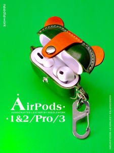 Two-Needle-One-Thread  Airpods Pro3 Protective Case Mickey High-End Leather Crossbody Hanging Rope Earphone Protective Cover