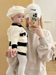 Baby Knitted Beret Hat Pure Color Warmth Autumn Winter Childrens Fashion Korean Style round Top No Brim Travel Suitable