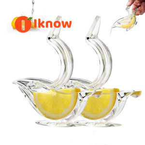 I know Manual Lemon Juicer Acrylic Manual Lemon Slice Squeezer Portable Transparent Fruit Juicer Elegance Bird Shape Hand Juicer for Orange Lemon Lime Pomegranate