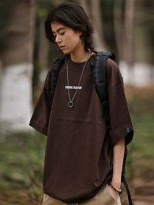 Nobodyknows 320g Heavyweight Washed Casual Loose Mens T-shirt Summer Trendy Brand Half Sleeve American Style Top Youth Fashion