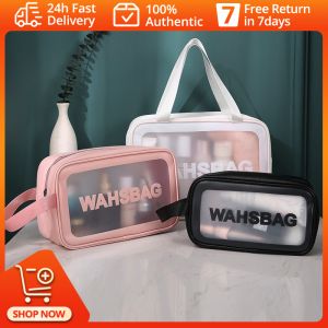 PVC Transparent Makeup Bags Large Capacity Cosmetic Storage Bag Waterproof portable transparent makeup skin care products beach wash bag travel bag organizer