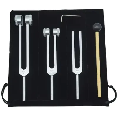 Chakra Healing Tuning Fork Setอลูมิเนียมส้อมเสียง 128Hz 256Hz512Hz สําหรับ Sound Healing Therapyโยคะการทําสมาธิ